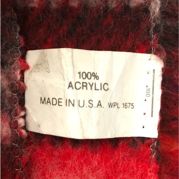 Acrylic Plaid Red Throw Blanket - Picture 8 of 8